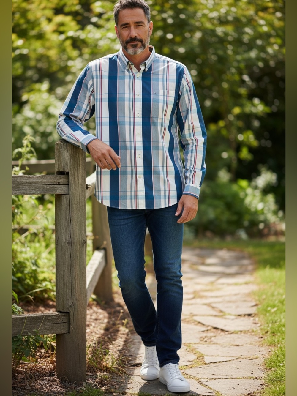 Tommy Bahama “Atlas” Plaid Shirt in Ocean Deep NWT